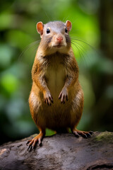 Intriguing Nature: Central American Agouti Rodent in its Natural Habitat