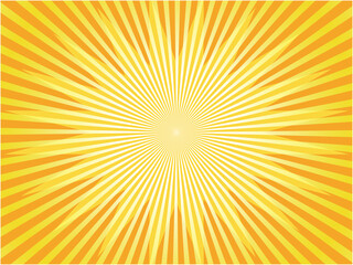 派手にポップに爆発する集中線背景_イエロー系