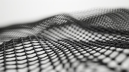 Close-up of a carbon fiber mesh. 3D rendering.