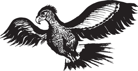 鳥　手書きの毛筆イラスト