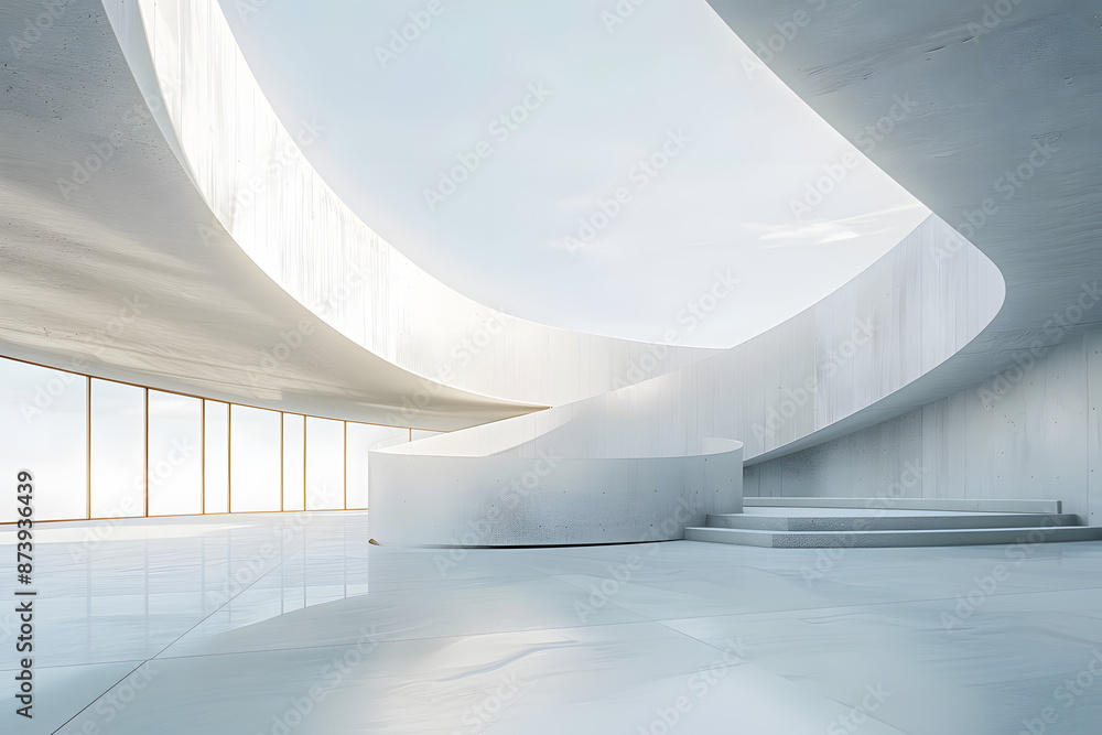 Aufkleber empty minimal abstract architecture building interior or exterior concrete design open space floor c