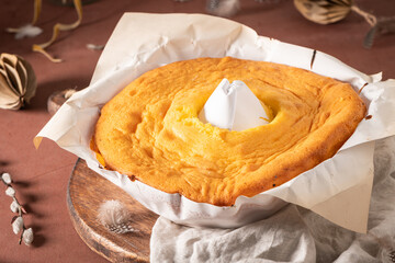 Pao de Lo de Alfeizerao. The traditional Portuguese sponge cake wrapped in the typical paper used...