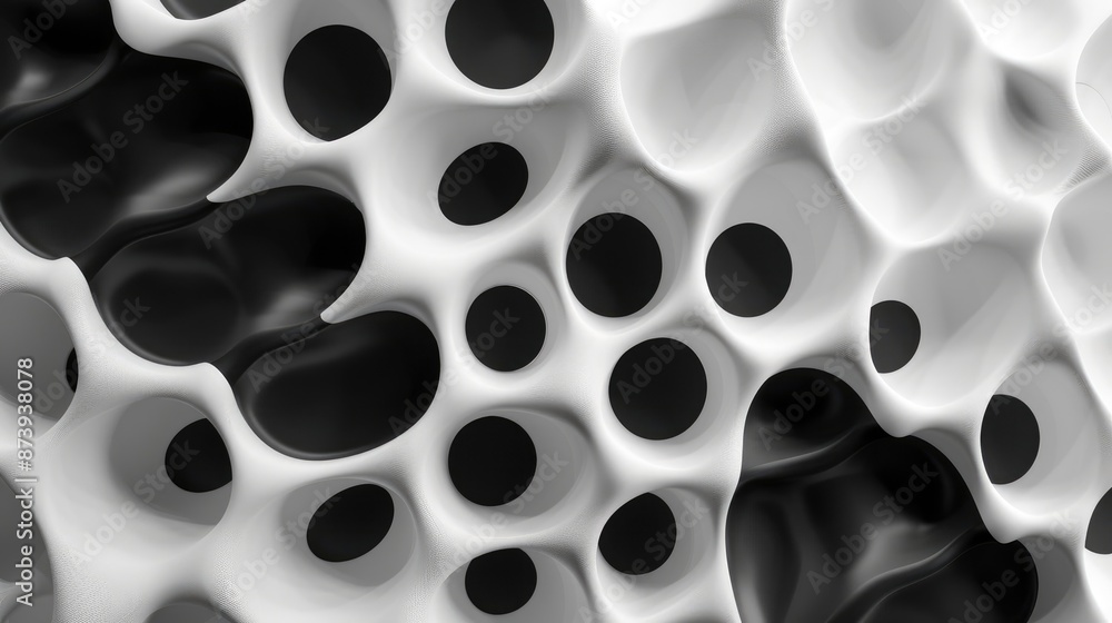 Poster convex relief pattern in black and white for design
