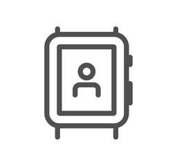 Smart watch and technology icon outline and linear vector.
