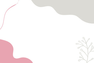 Minimalistic organic abstract and floral flat background design