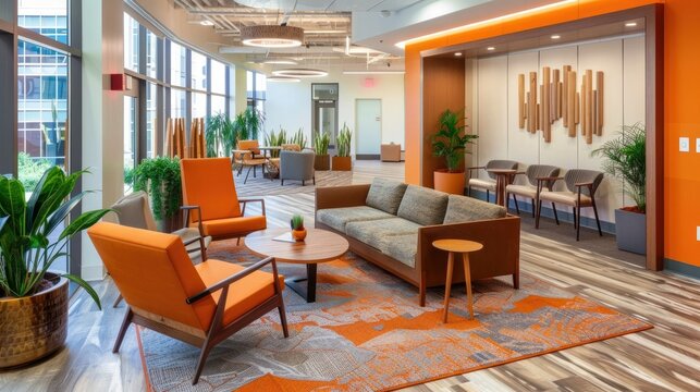 Synchronized Team Performance in Vibrant Biophilic Workspace