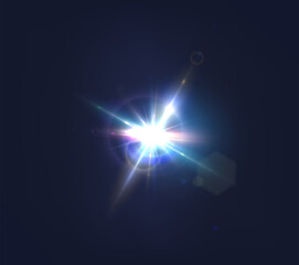 Flash, realistic highlights, glowing effects, camera light, sunlight reflection, stars, isolated highlights, sparkling highlights. Isolated on transparent background, png. Celestial, space elements
