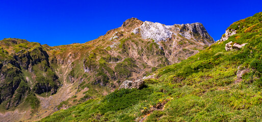 Mountains View from Circular Route of Lagos de Saliencia, Somiedo Natural Park, Principado de Asturias, Spain, Europe