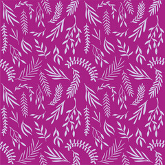 Fototapeta premium Seamless leaf pattern on pastel background. Cute flower design for card, wallpaper, fabric, textile, fashion, flyer, banner, cover, and more.