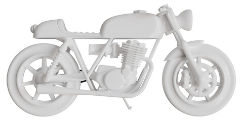 motorcycle 3d white rendering isolated