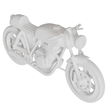 motorcycle 3d white rendering isolated
