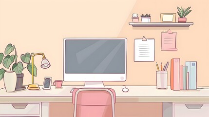 Efficient and Organized Work-From-Home Desk Setup with Essential Tools