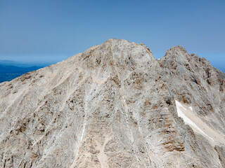 The summit of Corno Grande is the highest peak of the Gran Sasso massif, also of the Apennines, rising in Abruzzo in the municipalities of Pietracamela and Isola del Gran Sasso.