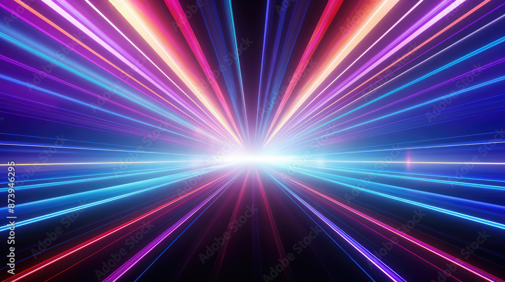 Canvas Prints colorful background with lines and lights light tunnel, generative ai