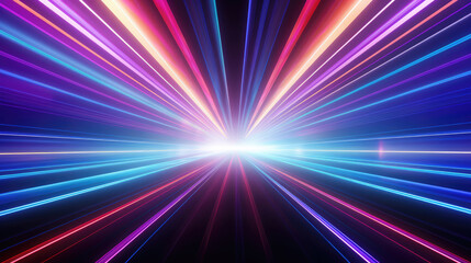 colorful background with lines and lights light tunnel, generative ai