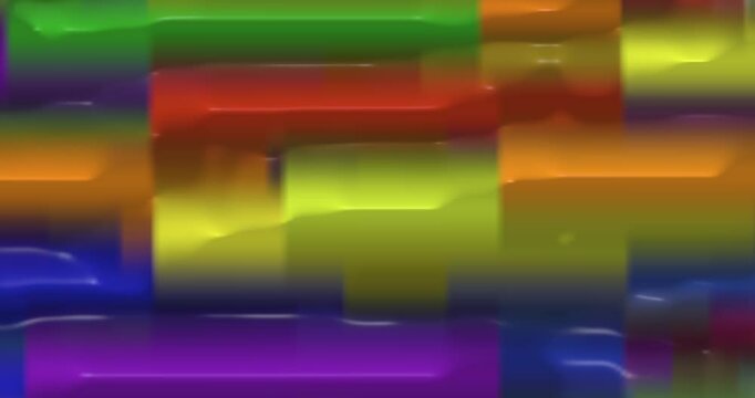 Animazione astratta di linee e cerchi con molti colori  diversi e movimenti 