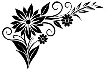 Floral Corner Design Isolated on white background