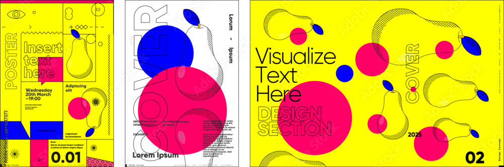 Poster vibrant concept poster designs blending abstract geometry and vivid colors for a dynamic visual impa