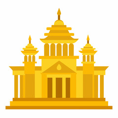 The Golden Palace of King Midas in Greek mythology vector illustration