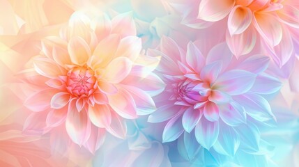 Abstract background with blurred dahlia petals soft pastel flower design