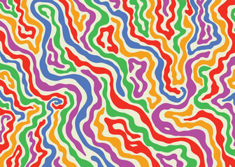 Abstract wave striped pattern. Colorful vector pattern background