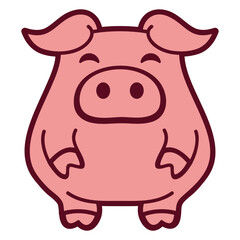 Little cute piggy pig piglet fat chubby animal staying