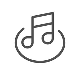 Sheet music and sound icon outline and linear vector.	
