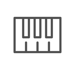 Sheet music and sound icon outline and linear vector.	
