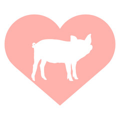 I Love Pigs pig heart piggy piglet Silhouette