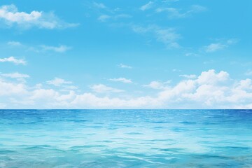 Fototapeta premium Sky sea backgrounds outdoors, digital paint illustration.