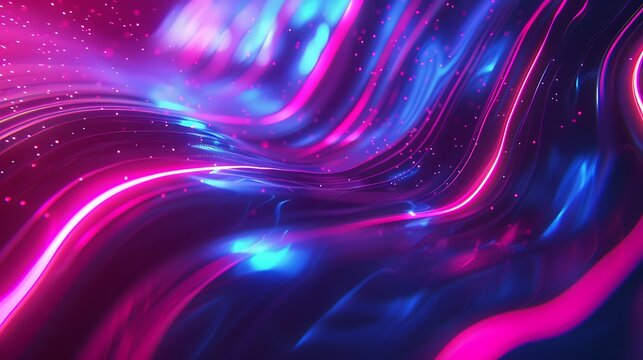 Abstract neon background with glowing lines