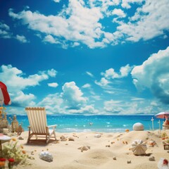 Fototapeta premium Summer nature beach outdoors.