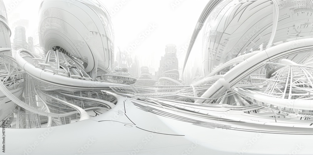Poster 360 degree panorama full panoramic environment map of a futuristic studio laboratory. 3d rendering i