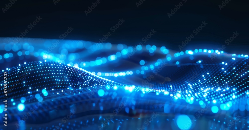 Poster a futuristic network connecting dots - an abstract background created using a computer