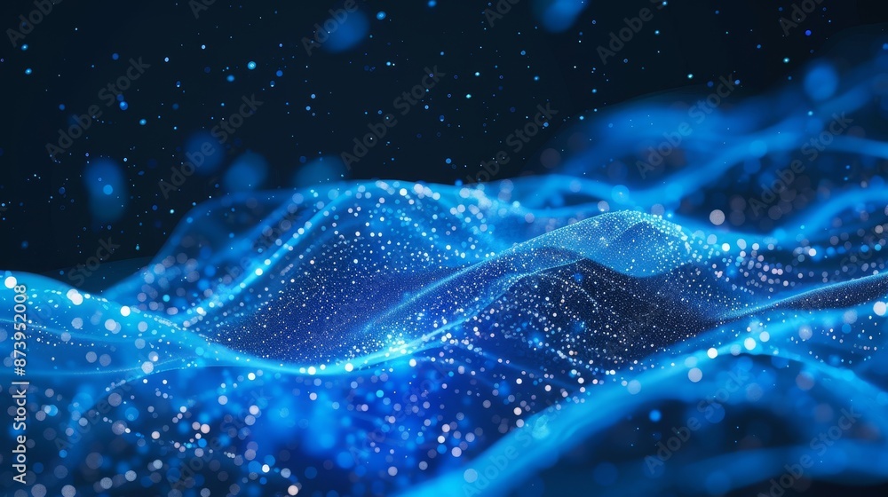 Poster Beautiful technology particle grid background for a head up display and a user interface