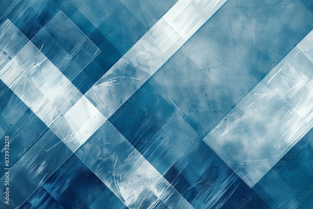 Poster modern contemporary art design element with gradient-painted angles combined with blue and white abs