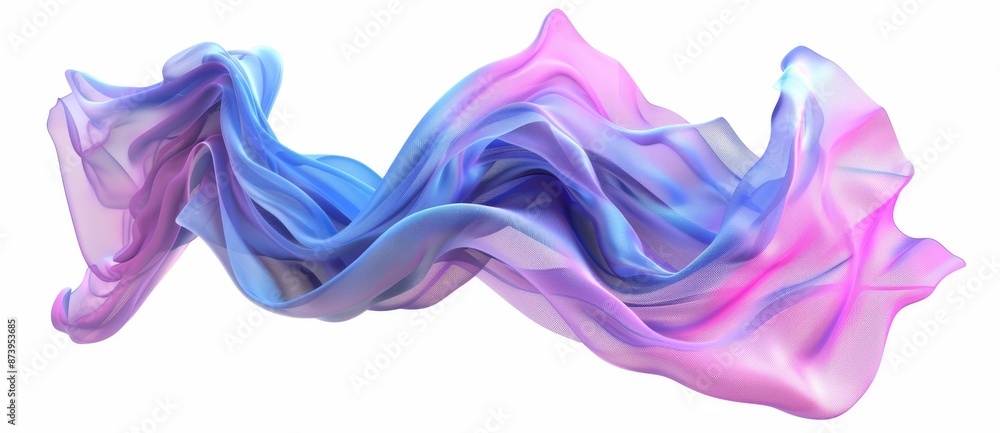 Poster the 3d glass is abstractly shaped in the form of a wave. illustration of a 3d rendering.