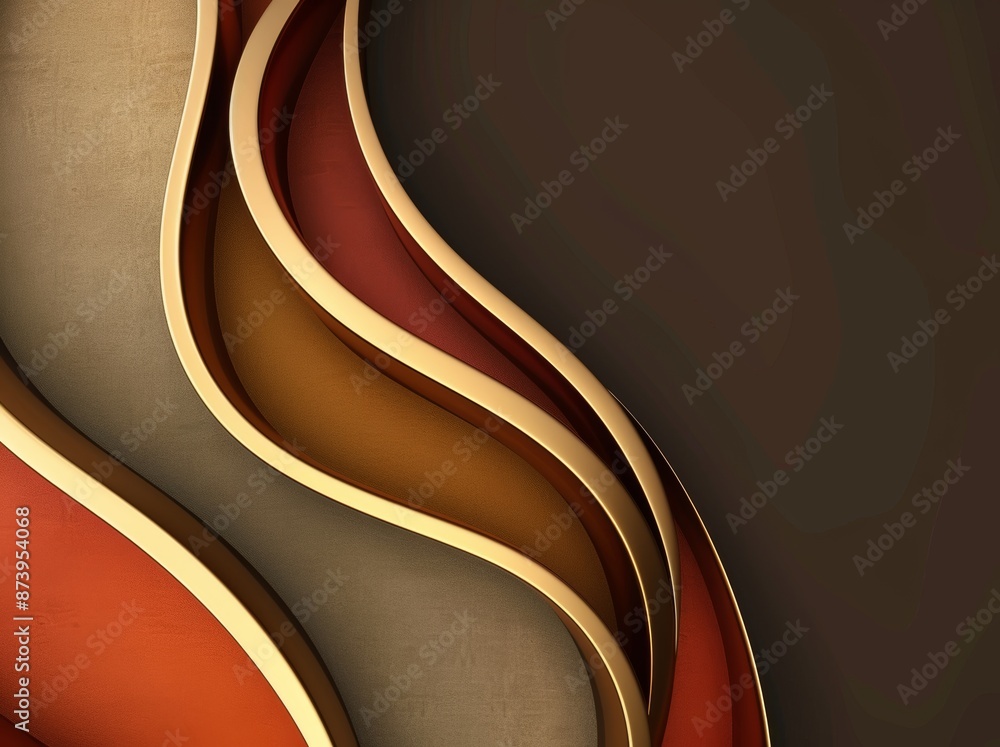 Poster an abstract geometric 3d render illustration of a colored twisted shape.