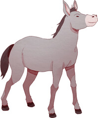 Donkey Watercolor Illustration