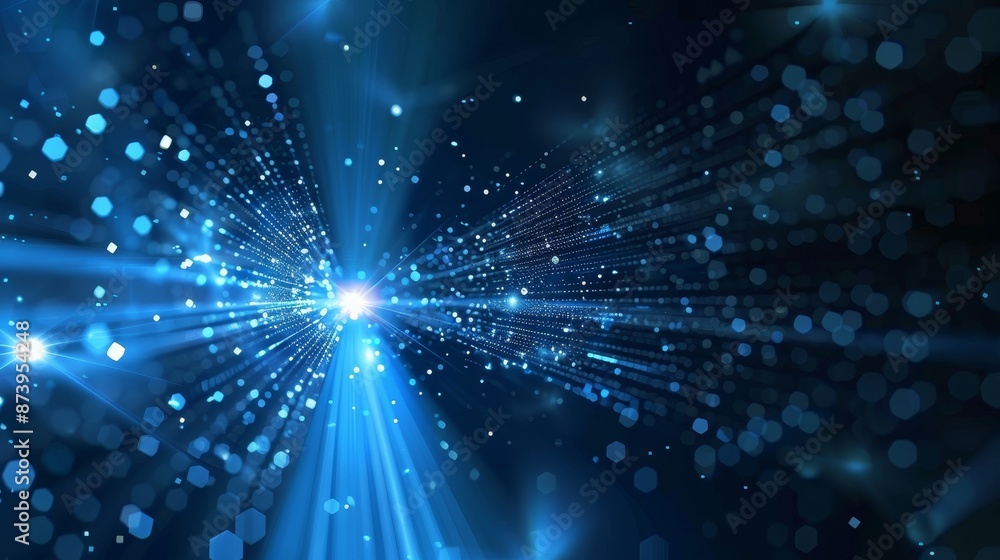 Poster big data technology background concept. data flow. transferring big data. transferring and storing d