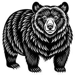 Strong Black Bear Logo Design - Bold and Majestic Forest Animal Emblem