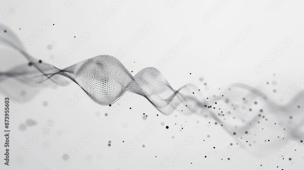 Poster futuristic 3d rendering of dots and lines. computerized geometric digital connection structure. futu