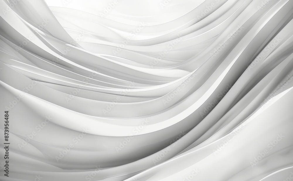 Poster in abstract white and silver, the pattern is a light gray with a gradient, and a soft tech diagonal 