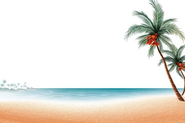 Fototapeta premium Summer beach tree landscape.