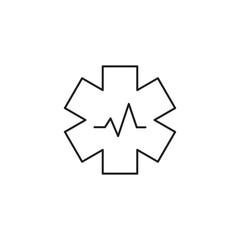 First aid icon with medical pulse sign for app and web