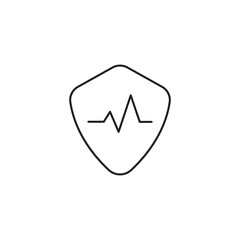 Icon of the immune system. Medical pulse sign in the shield for app and web