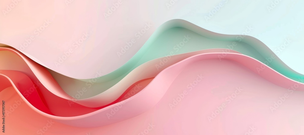 Poster this abstract background for branding and product presentation features green and pink subtle geomet