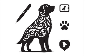 Pet dog symbol template for graphic and web design collection logo vector illustration