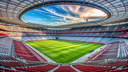 Fototapeta premium Allianz Arena Munich Stadium Empty stands during off-season , soccer, football, sports, stadium, architecture, seats, structure, Germany
