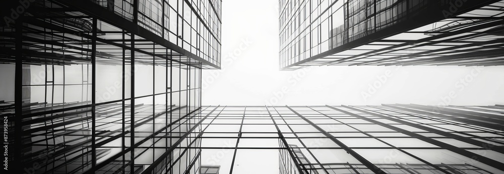 Poster a monochromatic architecture of geometry in a glass window